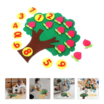 1 комплект играчки от плода на дървото, обезщетения по математика, играчки за изписване на числа, играчки за преброяване на броя на плодове, набор за игри