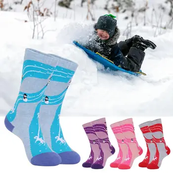 1 чифт коледни зимни чорапи със защита от търкалянето, да маршируват чорапи с белезници за защита от студ, детски зимни топли зимни чорапи