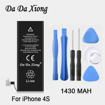 100% оригинална марка DaDaXiong 1430mAh Истински литиево-йонна батерия за мобилен телефон iPhone 4s
