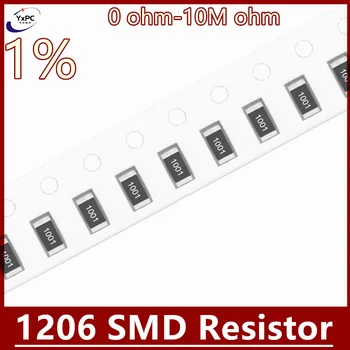 100шт 1% 1206 SMD резистор 0R ~ 10 М 1/4 W 0 0,1 1 10 100 150 220 330 Ома 1K 2,2 K 4,7 K 10K 100K 1R 10R 100R 150R 220R 330R 1M 10M