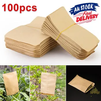 100шт Висококачествени Крафт-хартия, защитен плик за семена, чанта за съхранение, мини-пликове, пакети за семена за градината и дома, пликове за семена