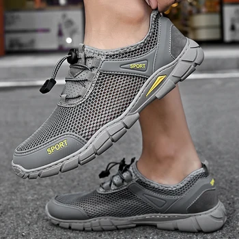 2023 Нова Мъжки ежедневни обувки Обувки от дишаща мрежа Летни Улични маратонки Мека Мъжки обувки на равна подметка Мъжки Лоферы Удобни Мъжки обувки