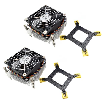 2X Процесора охладител за охлаждане на вентилатора 1366 2011 1155 4- Болт радиатор за контрол на температурата и скоростта за X58 X79