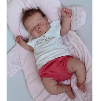 50 СМ Възстановената Кукла-Бебе Спящи Праскови Меко Тяло Реалистична Детска 3D Кожа с Няколко Слоя Видими Вени Muñecas Bebê Преродения