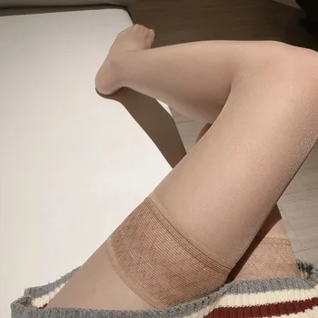 5D Силиконови нескользящие-тънки чорапи над коляното, гамаши, секси дантела 0921 [Данък е включен]]