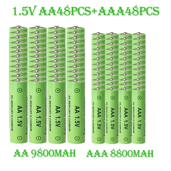 AA + ААА Акумулаторна Батерия AA1.5v9800 ма/1,5 Алкална батерия VAAA 8800 ма С Дистанционно управление, Компютърна Бръснач, Подмяна на Ni-Mh батерии
