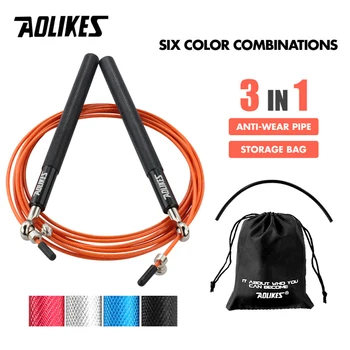 AOLIKES 1 бр. Бързо скачане на въже за Кроссфита Професионална скачане на въже за MMA, бокс, фитнес и Пропускане на тренировки Тренировка с чанта за носене