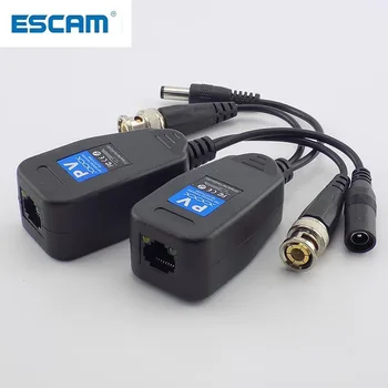 ESCAM 1 чифт (2 елемента) пасивни приемопередатчиков ВИДЕОНАБЛЮДЕНИЕ Coax BNC Power Video Balun към конектора RJ-45 BNC за камера ВИДЕОНАБЛЮДЕНИЕ