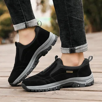 GOOHOJIO/ брандираната замшевая ежедневни обувки за мъже, класически туристически маратонки без шнур, мъжки градинска обувки за преходи, по-Големи размери 38-48