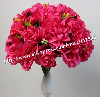 SPR -plum 10 бр./лот сватбена пътна олово изкуствена роза за сватбена маса, декорация във формата на цветя на кълбо в центъра на стената