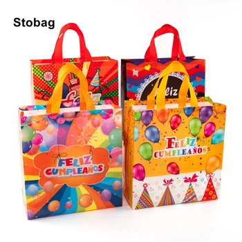 StoBag-водоустойчива чанта-тоут от нетъкан текстил, подарък за опаковане на бонбони, сладкиши, бисквити, сувенири за празници и партита, мероприятия и фестивали 12 бр.