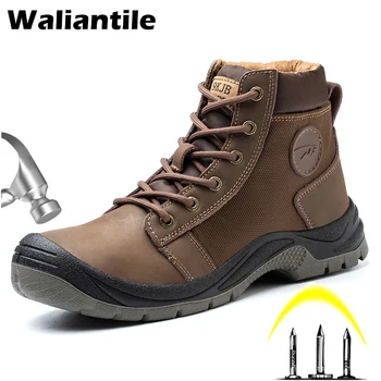 Waliantile/ Висококачествени защитни Обувки За Мъже Със защита от пробиви Със Стоманени Пръсти, Индустриална Работна обувки, Нескользящая Несъемная Обувки За Мъже