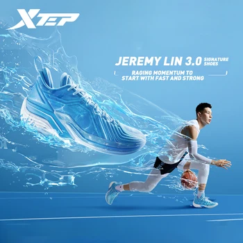 Xtep JLIN 3.0 Баскетболно Мъжки обувки 2023 Износостойкая Спортни обувки на Средно Върха Амортизационен Нескользящие Мъжки Маратонки 978419120020