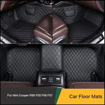 Автомобилни постелки по поръчка, специално предназначени за Mini Cooper R56 F55 F56 F57, Водоустойчив и нескользящие кожени килими, аксесоари за автомобили