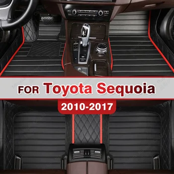 Автомобилни стелки за Toyota SEQUOIA (седем места) 2010-2017 2012 2013 2014 2015 2016 Потребителски автоматично накладки за краката авто килим