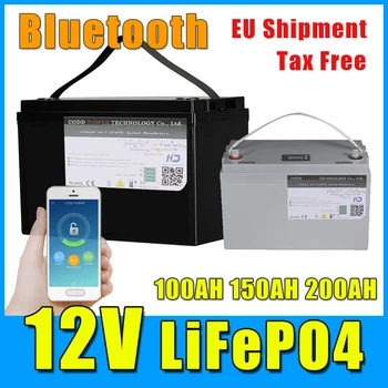 Батерия LiFePO4 с капацитет от 12 До 200 Ah с LCD дисплей в непромокаеми корпус Bluetooth BMS 200 А