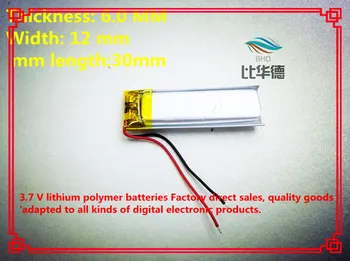 (безплатна доставка) Полимерно-литиева батерия 3,7 В, 601230 180 ма може да се коригира цените на едро за сертифициране на качеството CE FCC ROHS информационния лист за безопасност