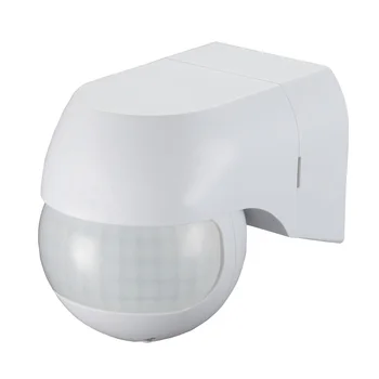 Бял ключа за лампата с сензор за движение PIR на 100-240 за външно / вътрешно осветление