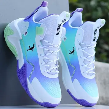 Висококачествени пролетни мъжки баскетболни обувки 2023 г., модни цветове, нескользящие обувки, Дишаща износостойкая баскетболни обувки.