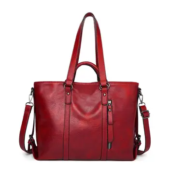 Дамски чанти-тоут за жени, дамски чанта от изкуствена кожа 2023, дизайнерска луксозна Бостонская чанта през рамо с голям капацитет
