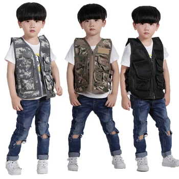 Детски камуфляжный снайперский жилетка, ловно облекло, горски маскировочный костюми за момчета и момичета, армията тактическа форма, бойни дрехи в джунглата