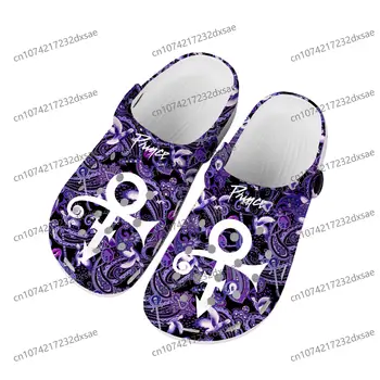 Домашни сабо Prince Роджърс Нелсън Purple Rain; водоустойчив обувки по поръчка за мъже и жени; градински сабо за тийнейджъри; дишаща плажни чехли с дупки
