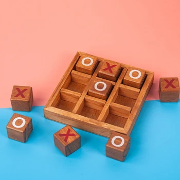 Дървена игрална дъска XO шах развитие на интелектуалната игра-пъзел забавни играчки