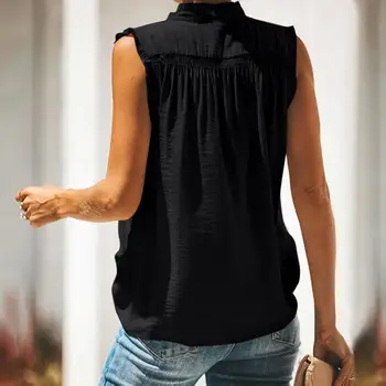 Жена жилетка, тениска на допир, дишаща стръмен стилен летен обикновен всекидневен топ
