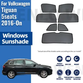 За Volkswagen VW Tiguan 5 места 2016-2023 сенника На Странично Стъкло на Магнитен Авто Козирка От Слънце Пердета На Рамката на Предното и Задното Предното Стъкло
