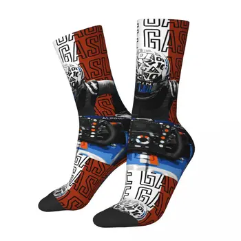 Забавни Happy Мъжки компресия Чорапи Pierre Gasly Vintage Harajuku F1 Formula 1 В стил Хип-Хоп С Нов Модел Crew Crazy Sock Gift