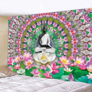 Индийски Буда Медитация, Таро Кошмарен сцена Начало декор Гоблен Мандала Хипи Стенен Интериор в стил бохо