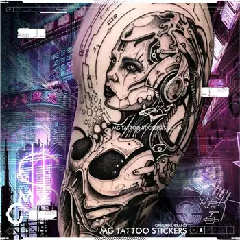 Киберпанковские татуировка-етикети Future Warrior Robot Tattoo Art Временни татуировки Водоустойчив татуировка на ръката Ръчна Панковская Фалшива татуировка