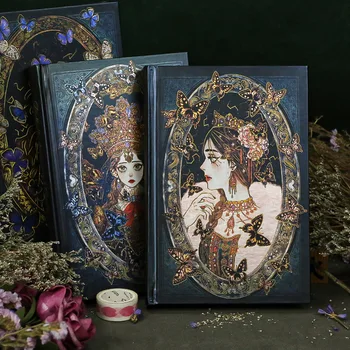 Китай-Луксозен Илюстрован ретро-дневник, Пълноцветен пътеводител за страници, китайски стил, студентска тетрадка в древен стил