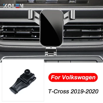 Кола за мобилен телефон за Volkswagen VW T-Cross 2019 2020 Смартфон с GPS Вентиляционным дупка, Скоба за излизане на въздуха, Навигационна поставка защелкивающегося тип