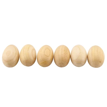 Комплект от 6 бр. дървени ударни музикални яйца, Маракас, Шейкъри за яйца, Музикален инструмент, Играчка за деца