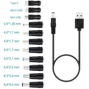 Конвертор штепсельной вилици USB адаптер 5,5x2,1mm с 3.5 мм 4,0 мм 4,8 mm 6,4 mm 5,5x2,5 мм