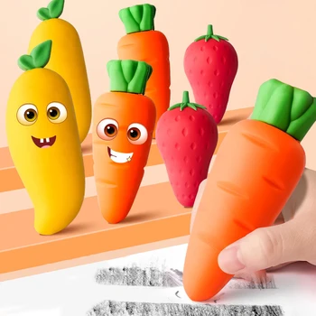 Креативен гума от плодове на Биг Мак и моркови, уникални и красиви канцеларски материали, канцеларски материали, Ученически принадлежности, Детски ученическа гумичка за моливи, награден подарък