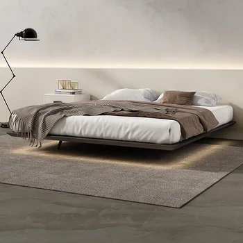 Легло италианската минималистичная aster Спалня от масивно дърво с двойно легло, 2 висящи устройство без облегалка