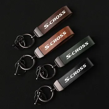 Модерен кожен ключодържател за бизнес подаръци, каишка за ключове, Мъжки Женски кола ключодържател с логото на поръчка за аксесоари Suzuki S-CROSS
