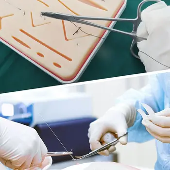 Модул за налагане на хирургични шевове на кожата с много рани с базовия инструмент за връзване на възли