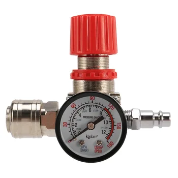 На 1/4-инчов регулатор на налягане Въздушен компресор Регулатор на налягане намаляване на valve Контролния клапан с 3 дупки Връзка на 12 Бар