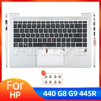 Нов калъф за подложки за ръце с подсветка на клавиатурата C подсветка за HP Probook 440 G8 G9 445 G8 G9 Сребрист цвят