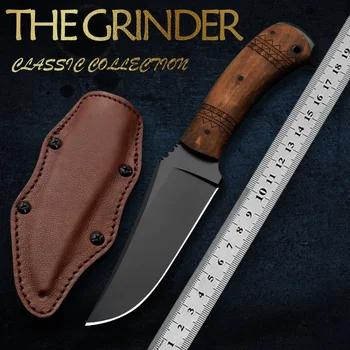 Нож с фиксирано острие от стомана Crusher 80CRV2, нож за оцеляване в нощуване на открито, високо качество на Военни спасителни ножове, подарък за мъж
