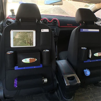 Организатор на облегалката на столчето за кола с множество джобове Контейнер за съхранение от вълна, филц Подвесная скоростна Многофункционална чанта за съхранение на автомобила Автомобилен стайлинг
