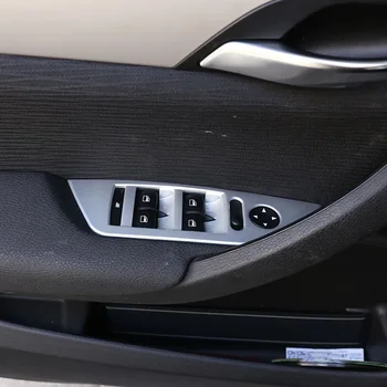 Оформление на автомобила Декоративна лента на крилото подлакътник за BMW X1 E84 2011-2015 LHD Бутона за повдигане на стъкло салон Етикети в рамка