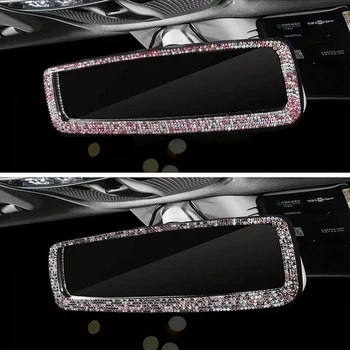 Планински Кристал, Огледало За Обратно Виждане Интериор Мода В Интериора На Автомобила Чар Crystal Diamond Bling На Капака На Огледалото За Обратно Виждане Автоаксесоари