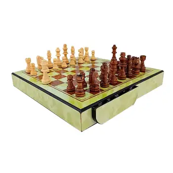 Плъзгаща се Дървена Международен шахматен комплект, Шахматни фигури, игра на Шах, на Коледен подарък, Маса за шах за деца и възрастни
