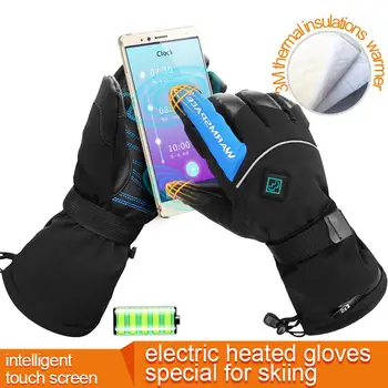 Ръкавици с електрически нагревател, зареждащи се чрез USB, топли ръкавици за сензорен екран, зимни водоустойчив ветроупорен ръкавици за ръце За нагряване