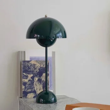 Скандинавски Творчески Настолна лампа Macaron във формата на гъба, Настолна лампа за дневна, спалня, кабинет, Украса за вътрешно осветление, Led Светлини