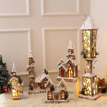 Страхотна дървена къща светлини на Гирлянда сватба, Коледна украса Навидад Kerst Noel Коледна украса за дома